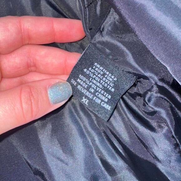 Y2k goth punk inspired JOUJOU black faux fur vest womens size XL - Picture 6 of 8